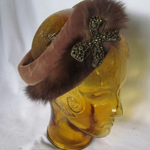 Vintage Mink Hat / Headpiece Vintage Mink Circle Hat - Etsy main image 4