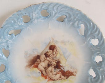 Beautiful Cherubs and Angels Plate Cherub Plate Collector Plate Angel Lover Cabinet Plate Art Nouveau Decor Victoria Carlsbad Austria China