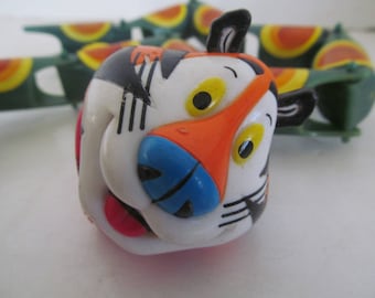 Kellogg's Tony The Tiger Top Toys Tops Vintage Tony the Tiger toys Kellogg Advertising Promotional Cereal Box Toys