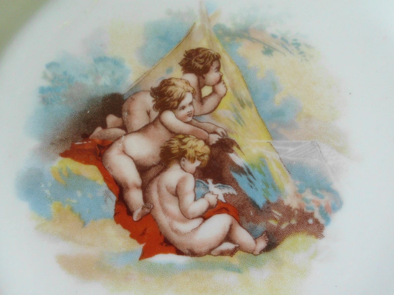 Angelica Portrait Plates Angel Cherubs Plates Victoria Austria Angel Decor Victorian Plates Shabby Cottage Chic Austrian China Cherub Decor
