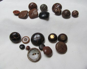 LOT of Buttons Mid Century Buttons 30s 40s Mix Media Buttons  pottery button Button Collector Antique Buttons Upcycle Repurpose