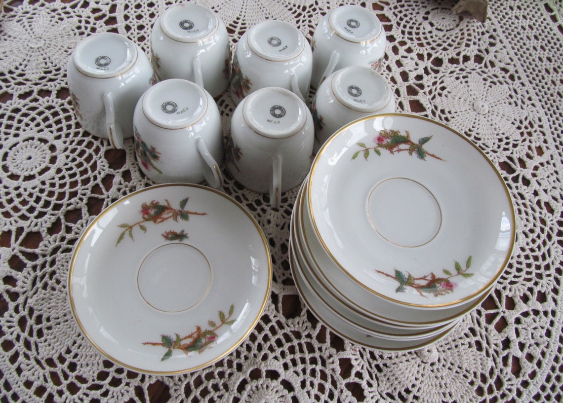 Service for 8 Haviland Limoges Tea Set Antique Moss Rose Etsy