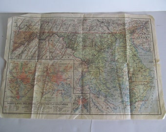 1925 State of Maryland Map of Maryland Paper Ephemera Maps National Geographic Maps Delaware District of Columbia Washington DC Maps 1920s