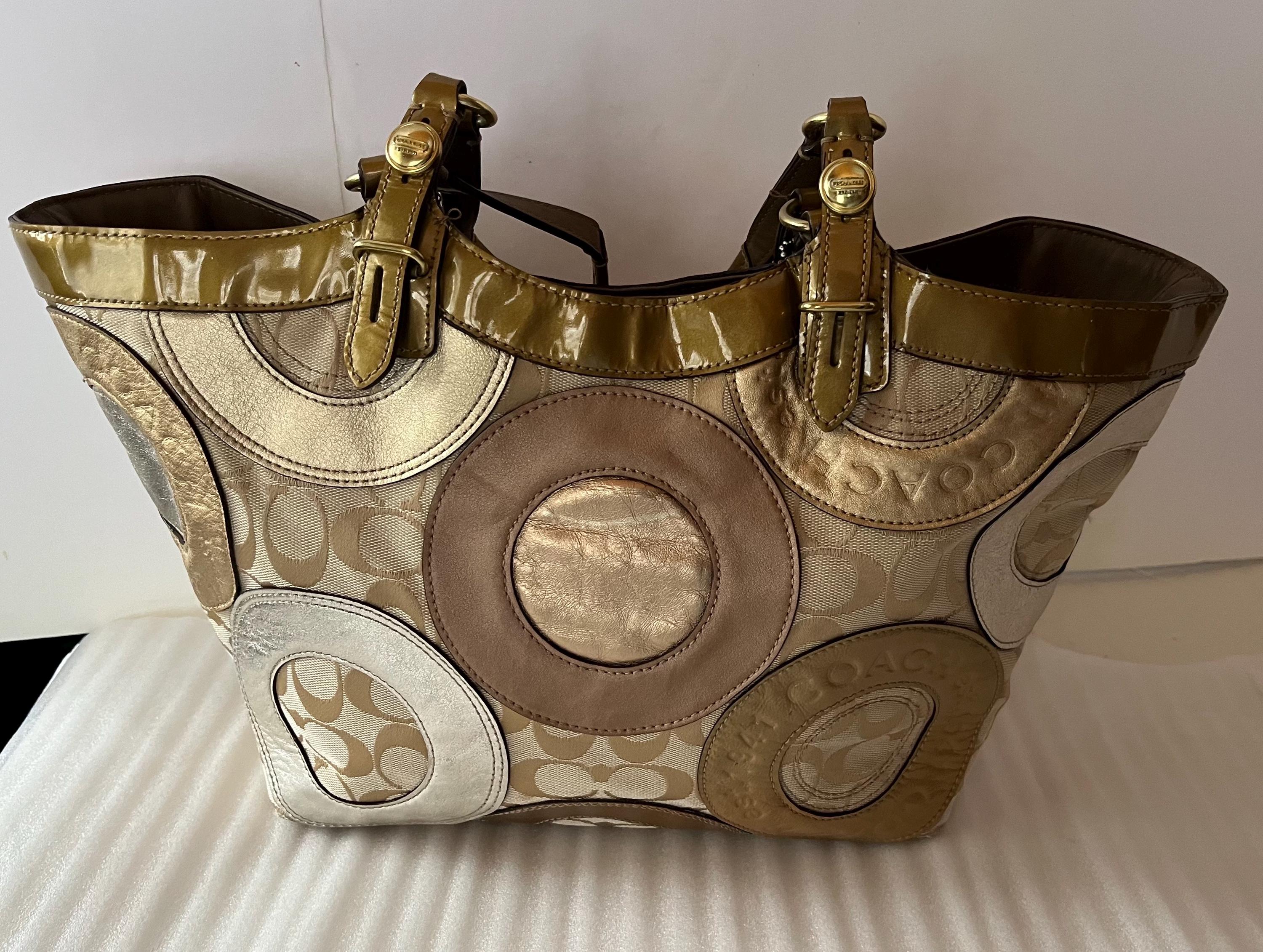 Coach Carly Patchwork Shoulder Bag Coach Monogram Signature C 