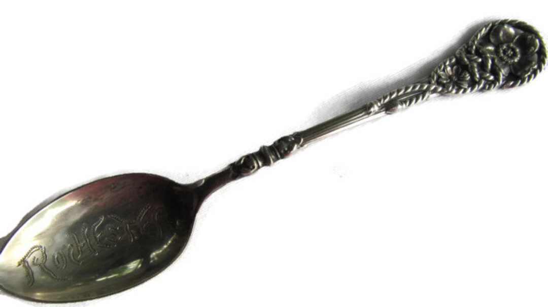 Rochester Sterling Silver Spoon Floral Sterling silver spoon Etsy