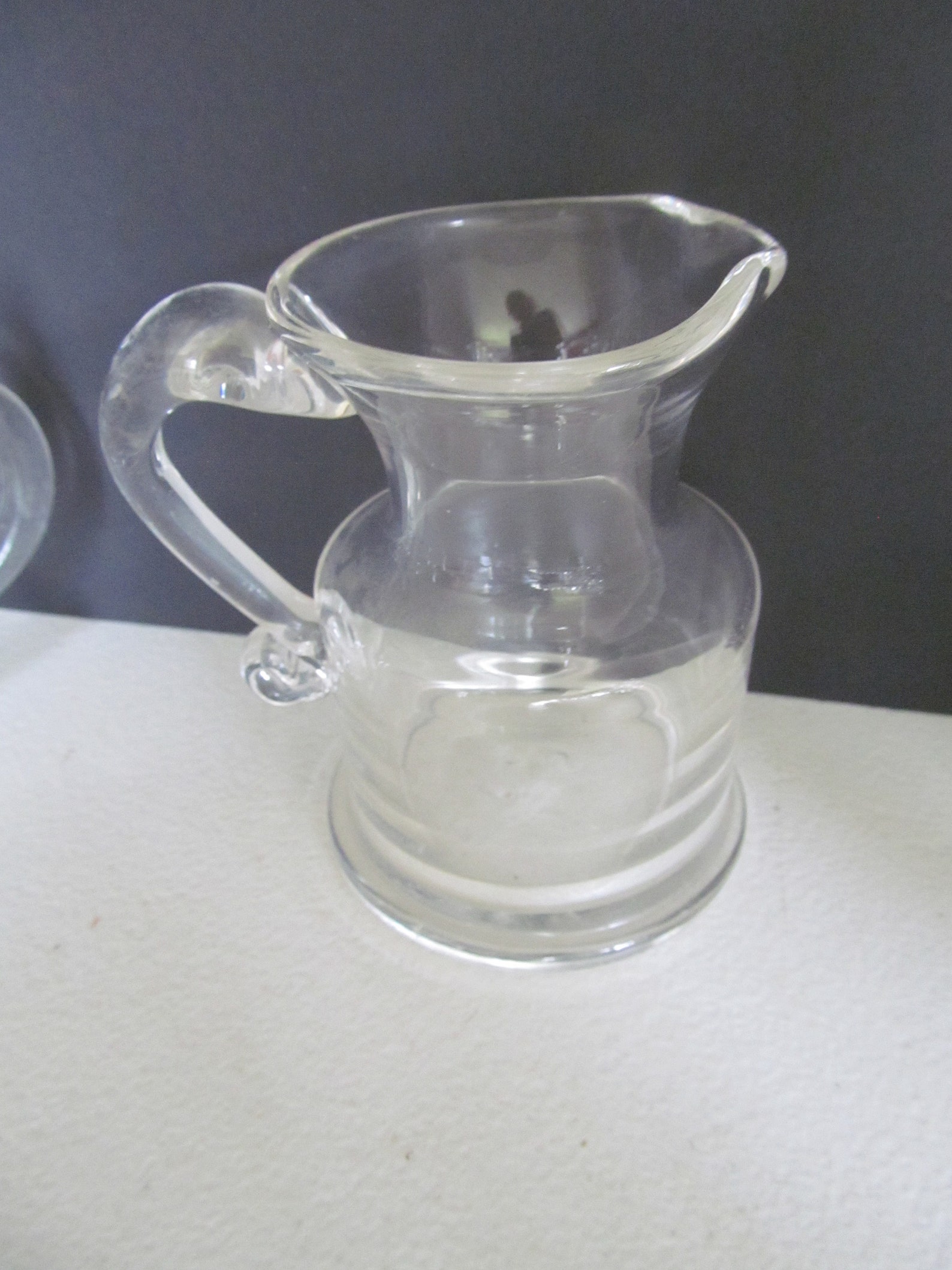Clear glass Creamer Pitcher Small Glass pitcher Milk creamer Etsy