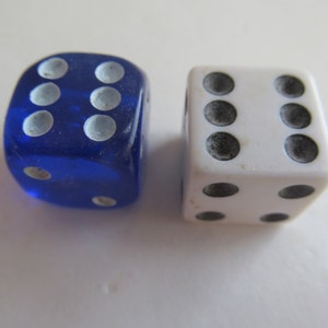 Vintage Dice Game Pieces Vintage Game Pieces Blue Dice Lucite Dice Roll the Dice Set