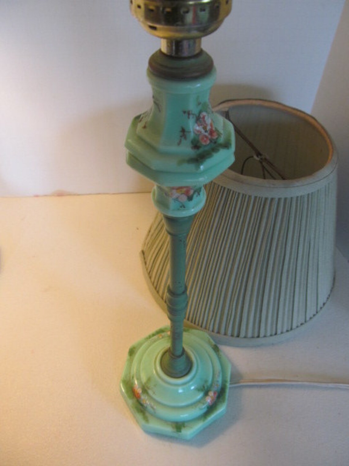 Pair of Jadeite Lamps UV Uranium Glass Jadeite Pr of Lamps Etsy