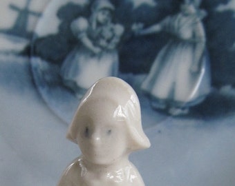 Peek a Boo Beautiful Blue Eyes Charlotte Dutch Girl Delft Pottery Blue and White Decor Flow Blue and White Decor Delftware Porcelain Dolls