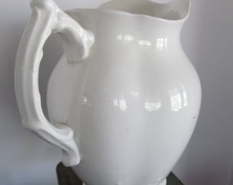 LG White Ironstone Pitcher Royal Ironstone Alfred Meakin England English Ironstone Pitchers Antique farmhouse Decor Colonial Home Victorian