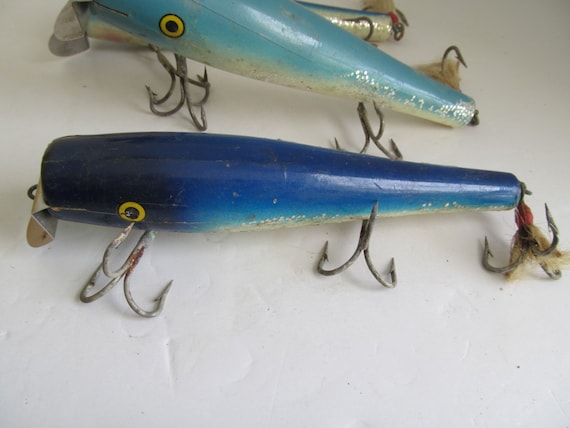 CAPN BILLS Fishing Lure Antique Deep Sea Fishing Lures Antique Lures/hand  Painted Lures Large Fishing Lures /beach House Decor/ Fish Decor 