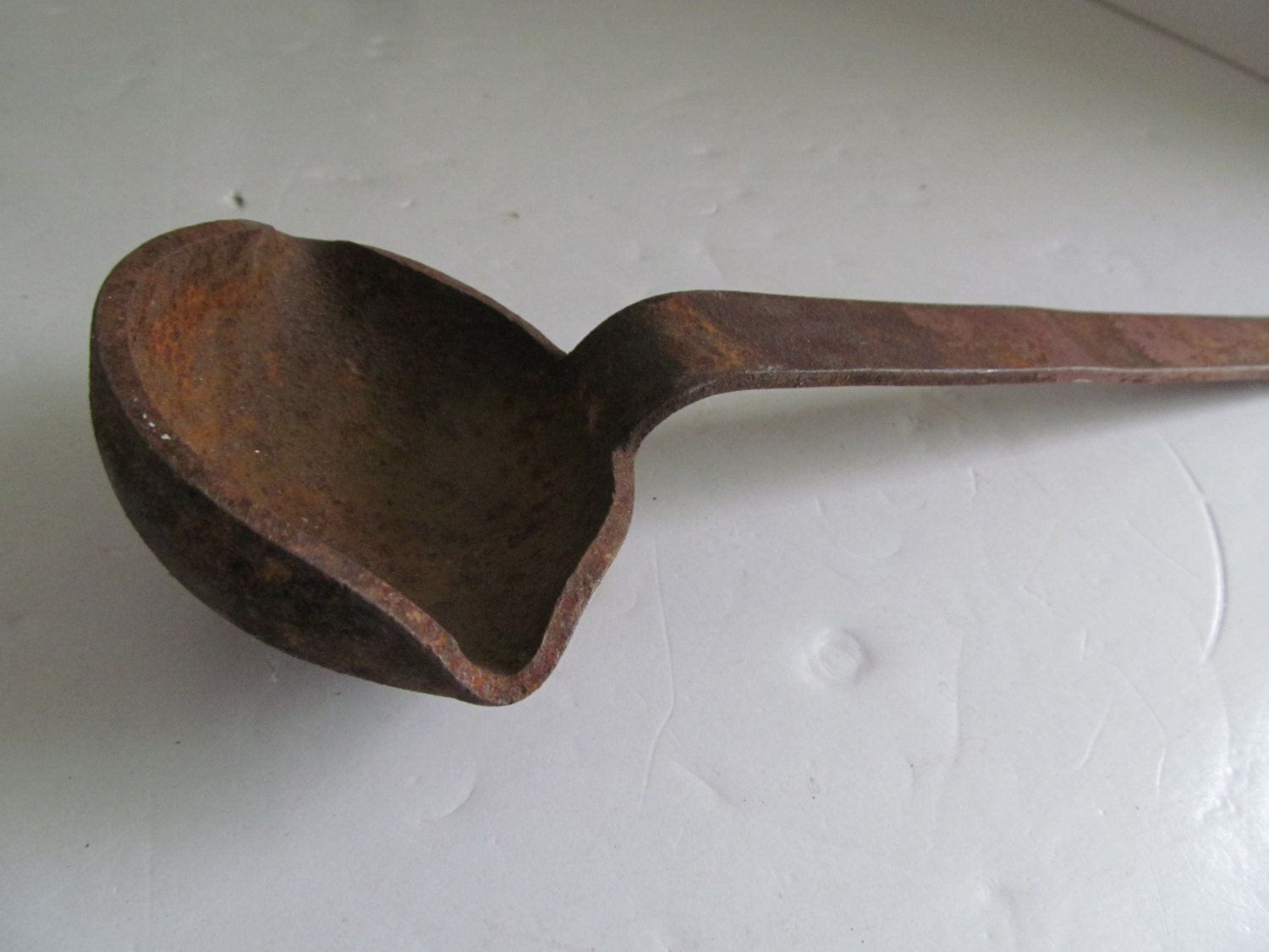 Cast Iron Ladle Farmhouse Primitive Kitchen Double Spout Ladle Etsy