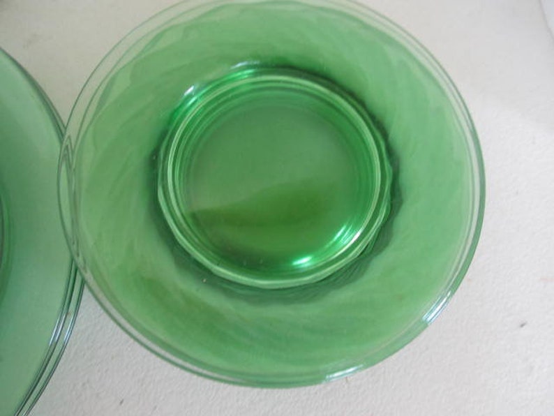 Uranium Glass Green Depression Glass Plates Green Glass Green Etsy