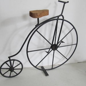 Penny Farthing Bicycle With Wooden Seat Antique Bicycles Wall Mount Bicycle Vintage Bicycle Collector Antique Tricycle Decor Unicycle bikes