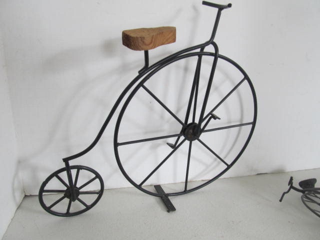 Penny Farthing Bicycle With Wooden Seat Antique Bicycles