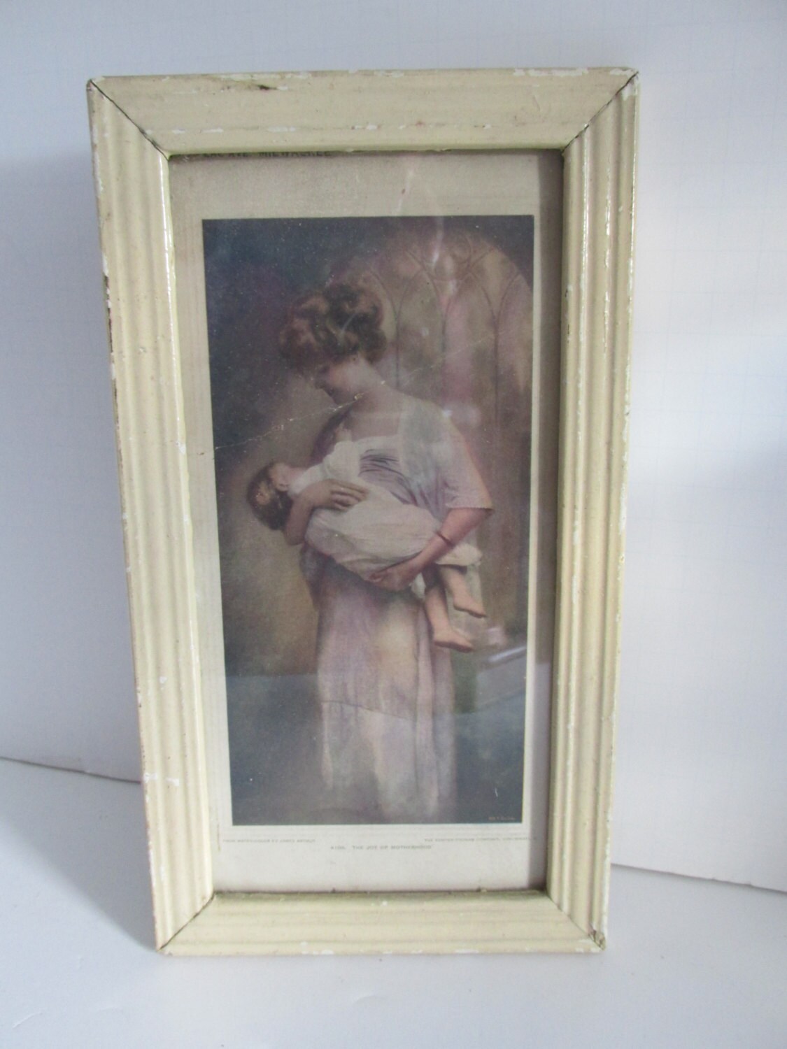 The JOY OF MOTHERHOOD Victorian Lady Portrait Picture Framed Edwardian Lady Framed Victorian Wall Decor James Arthur Watercolor Nursery