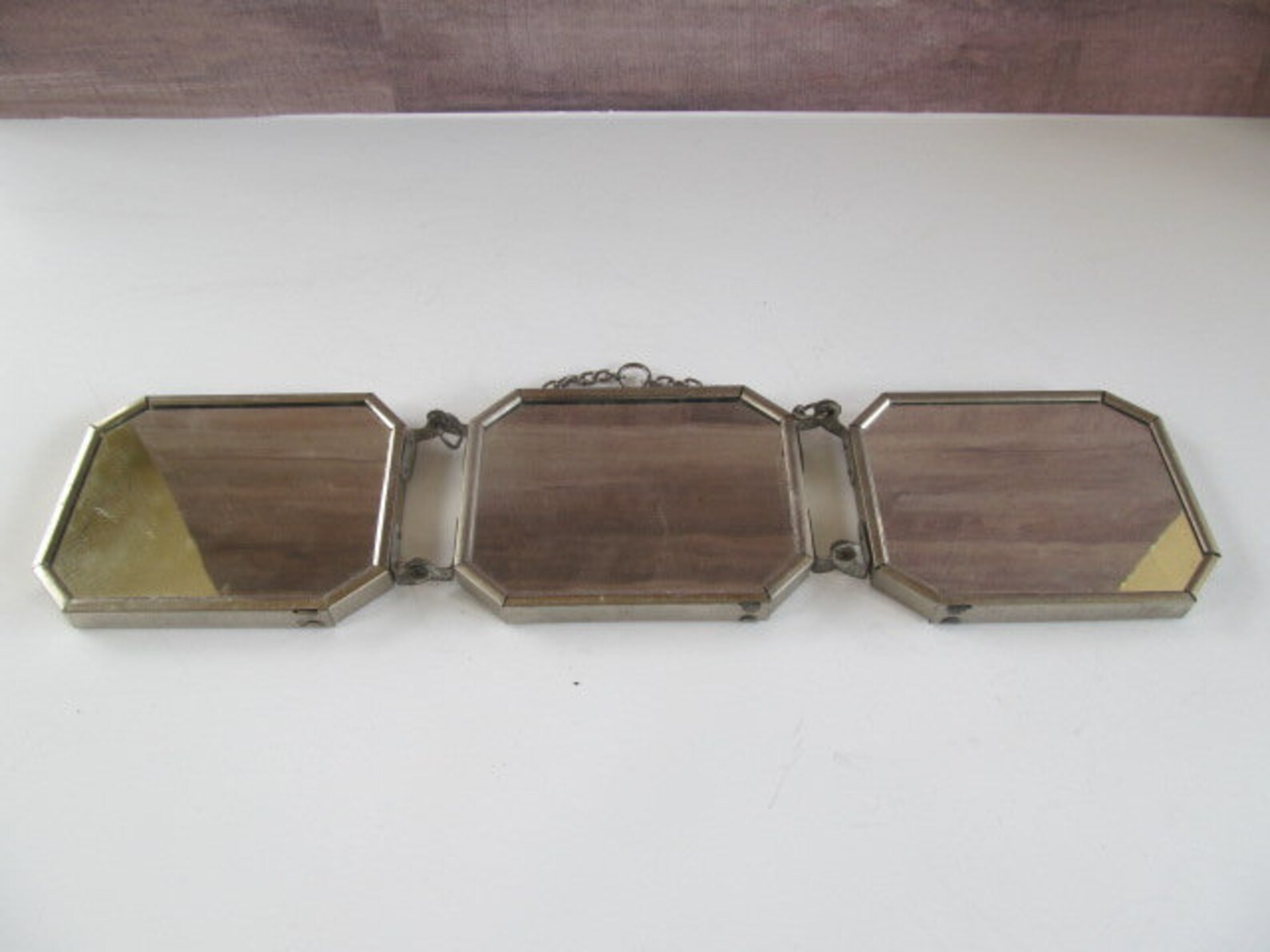 Tri Fold Mirror Antique Shaving Mirror Folding Mirror Guest Etsy