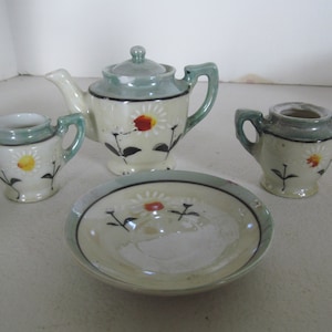 Lusterware Childrens Tea Party set Toddler Dish Set Childs Teacup set Childrens Dish set Little Girls Tea Party Set 40s children&#39;s tea set