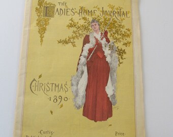 Christmas 1890 The Ladies Home Journal Magazine Paper Ephemera Frameable Victorian Art Antique Victorian Ephemera Magazine Curtis Publishing