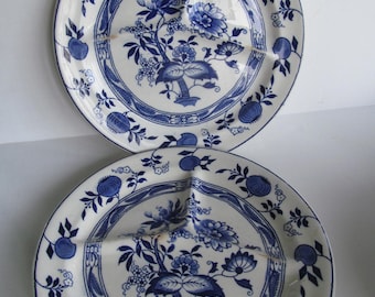 Pr Blue Danube Grill Plates  Blue Onion Plates Blue Onion Pattern Blue and White Divided Plates restaurant plates English Blue Danube