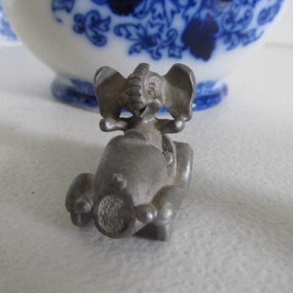 Miniature Pewter Elephant Etsy