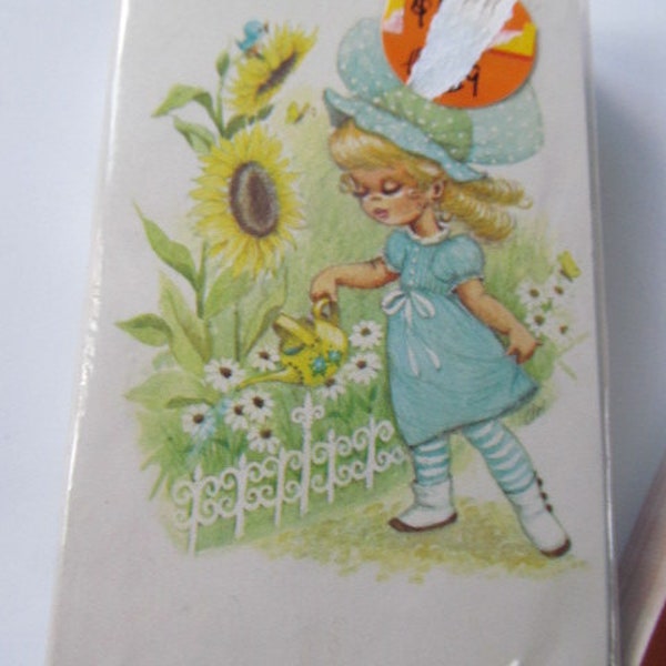 Sunflowers Daisies Vintage Full Deck of Playing Cards Sun Bonnet Girl Decor Vintage Deck of Cards Bohemian Game Room Decor 70s Boho Decor