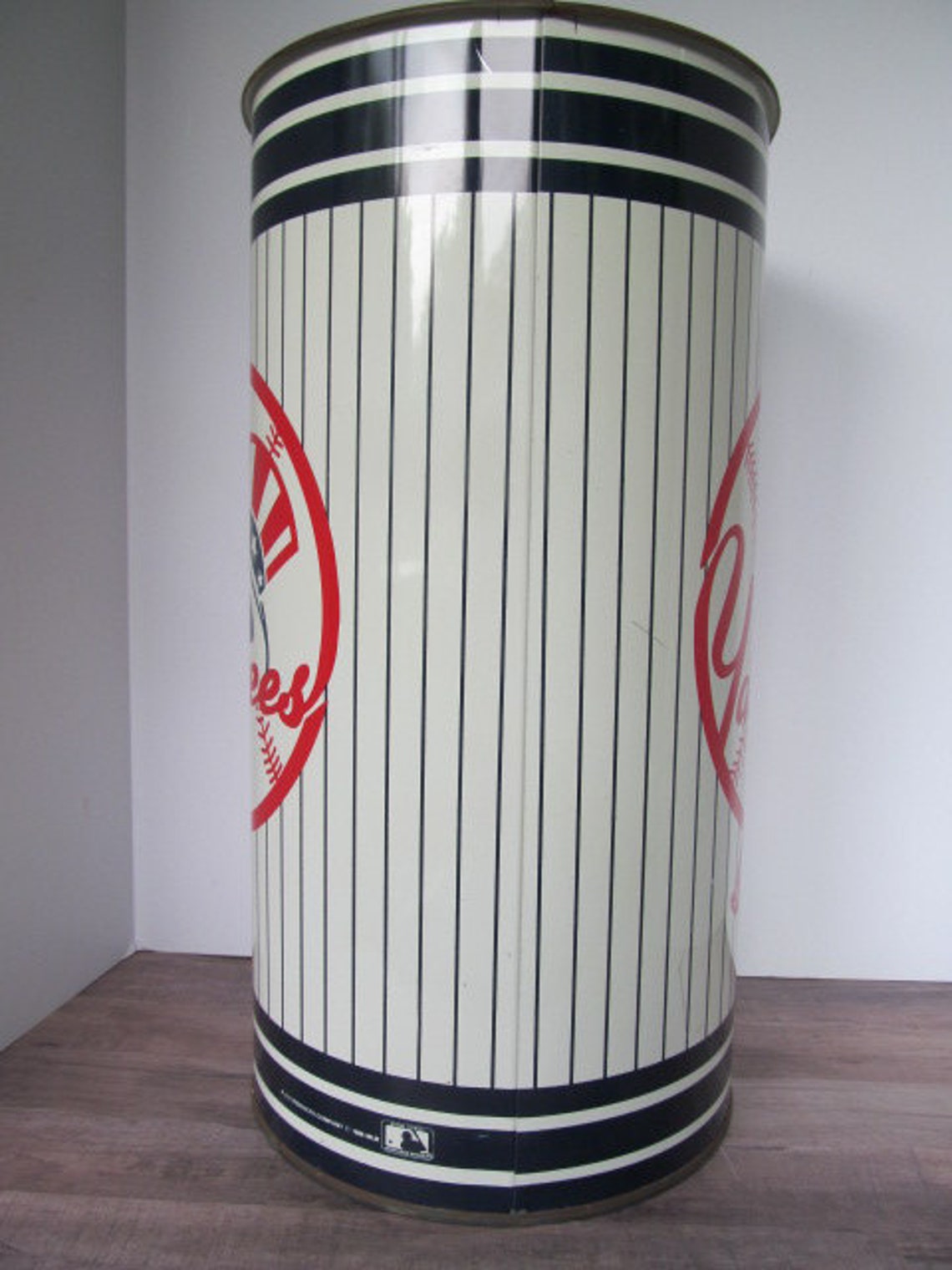 1989 NY Yankees Waste Basket Tin Barrel Major League Baseball Etsy
