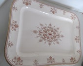 Brown transferware Burslem England Platter Brown and white China Large Serving Platters Antique Wedding Serving Platter Brown White China