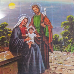 Religious Painting Bamboo Blind Roll-up Blind Mary Infant of Prague Religious Wall Art Rice Paper Art Jesus Art Religious Decor