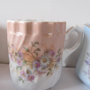 Pastel Aster Flowers Antique Shaving Mug Antique shaving Cup Gift for Him Barber shop decor Victorian Shaving Mug Fathers Day Gifts Grandpa