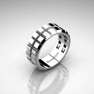 Alliance moderne en platine 950 pour homme solide G10164-PLAT
