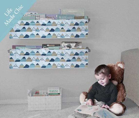 Book Sling Bookshelf Mountains Book Sling Neutral Kids Etsy