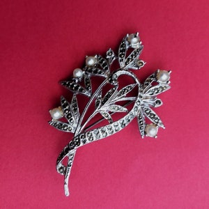 Grande Broche Vintage En Forme De Plume - Couleur Argent / Réf. 106 - Occasion