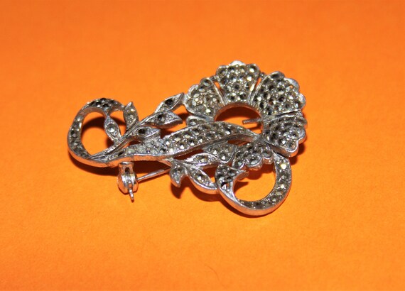 Vintage Marquisette and Silver Tone Flower Brooch Etsy Australia