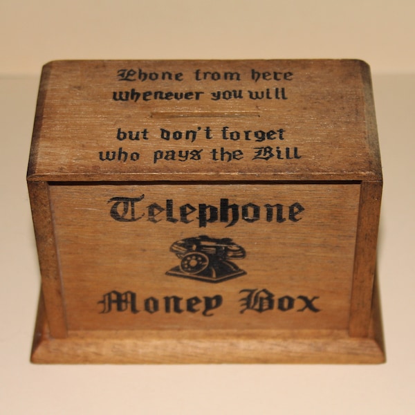 Vintage Momentum Money Wooden Box/Telephone/Collectable