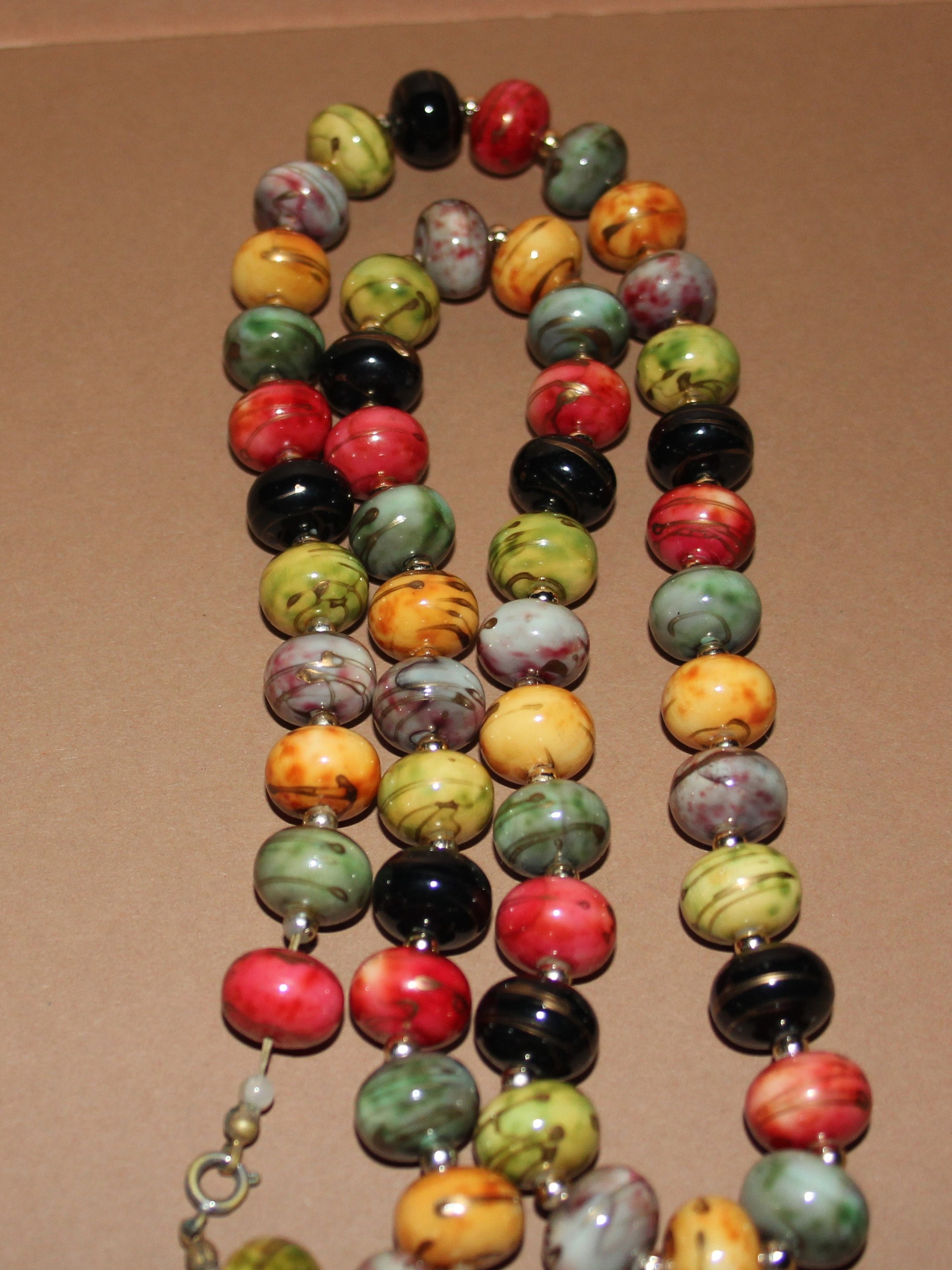 Collier En Perles Ancien - Bijou Vintage - Occasion - Longueur Variable