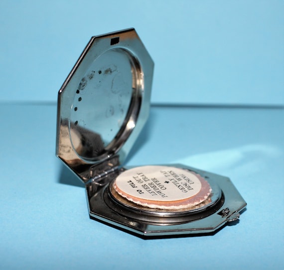 Beautiful Art Deco Ceramic Powder Compact/Puff/Chromi… Gem