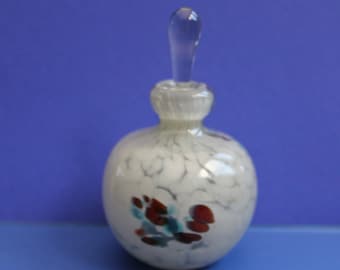 Vintage Medina Hand Blown Glass Perfume Bottle with Stopper/Signed/Maltese