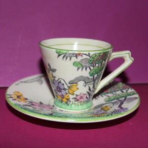 Delightful vintage Art Deco Royal Cauldon coffee cup and saucer/Made in England
