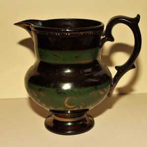 Antique Copper Lustre Pitcher Jug/English Victorian 1860&#39;s