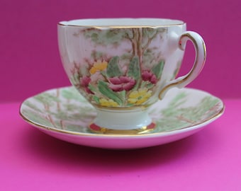 Vintage kop en schotel uit Salisbury Bone China voor verzamelaars/gemaakt in Engeland