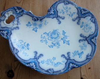 Rare Antique Francis Morley 1850's Kidney shaped serving dish/Made in England