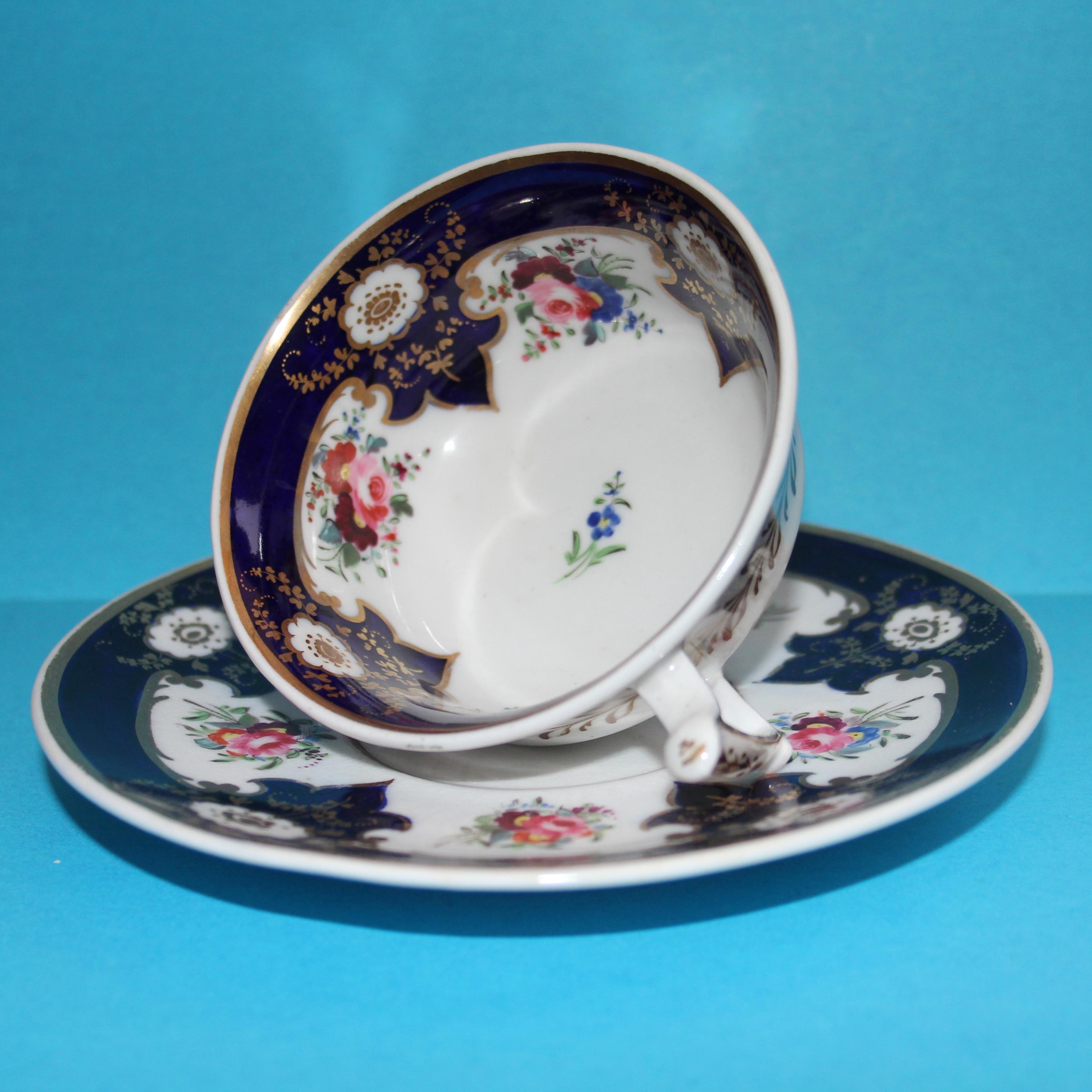 COALPORT Cup&Saucer(1830年頃) Rare Antique Coalport Cup and Saucer/hand Painted/1830's/made in