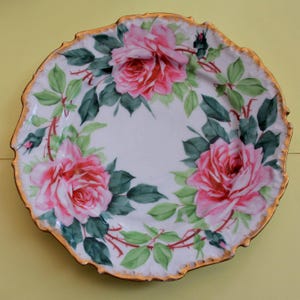 Highly Collectable The Antique Enigmatic Cabbage Rose Plate/Hand painted