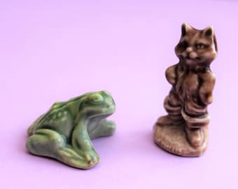Rare Wade Whimsies Beige Puss in Boots - Nursery Rhyme Series/Companion frog./Trial Colorway/Sample
