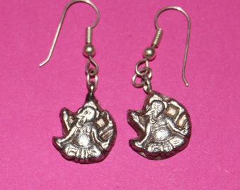 Vintage Collectible Handcrafted Tibetan Silver Garuda Buddhism Earrings