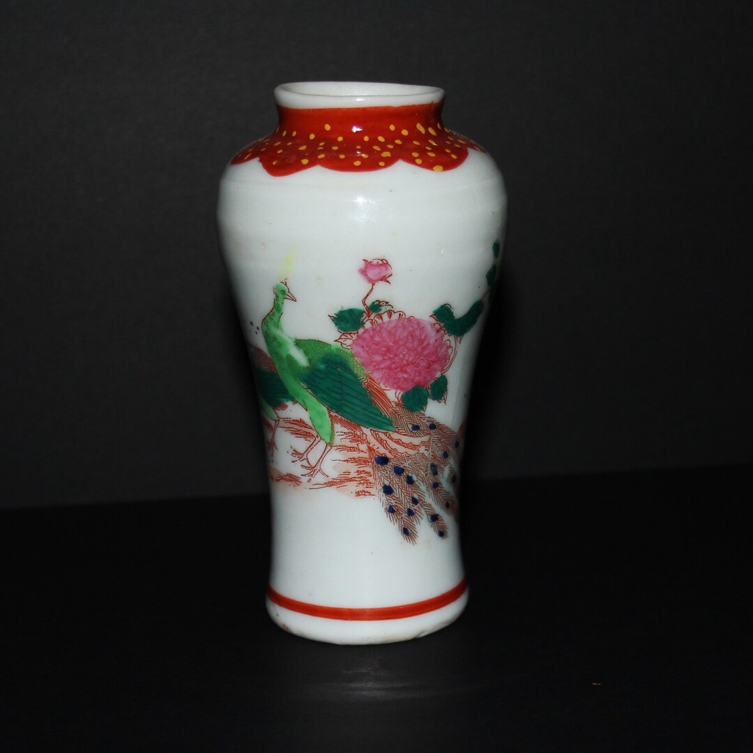 Antique Japanese Kutani Bud Vase Etsy UK