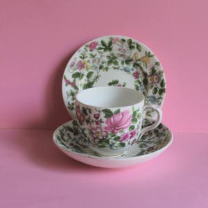 Vintage Crown Staffordshire Porcelain Teacup Saucer and Plate/Trio