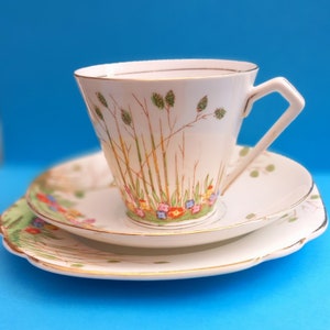 Art Deco China Trio/ Cup, Saucer, Plate/Made in England