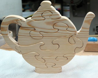Grandma's Wood Teapot Stand Up Puzzle